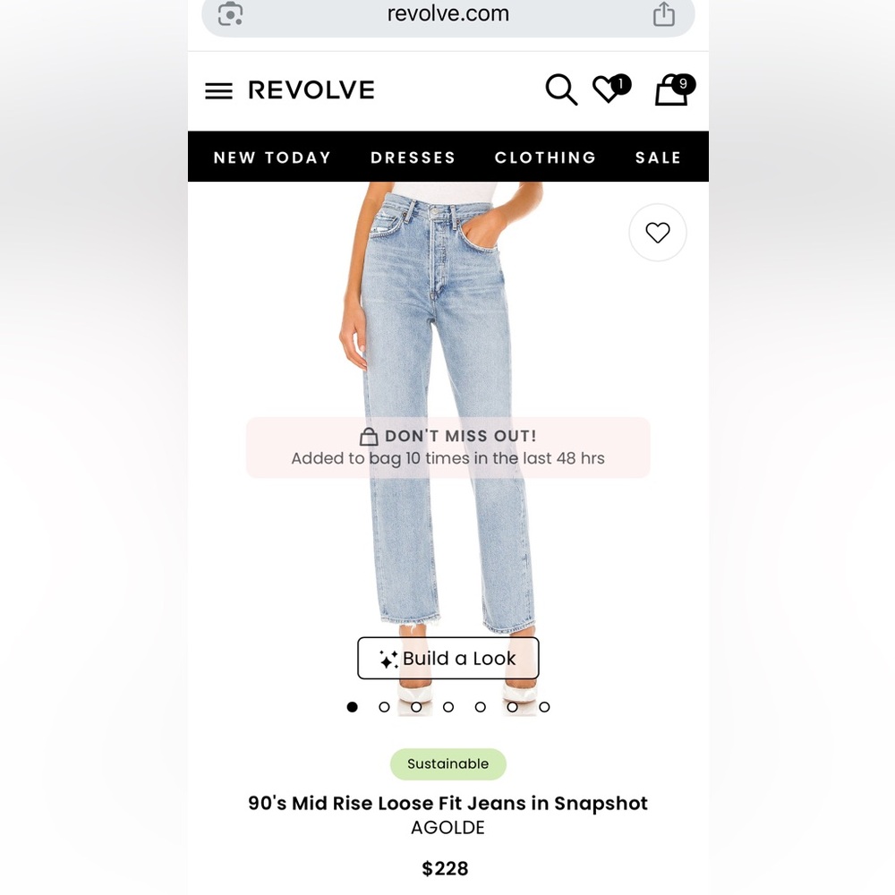 AGOLDE 90's Mid Rise Loose Fit Jeans in Snapshot